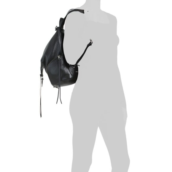 REBECCA MINKOFF Black Leather Julian Backpack - Picture 2 of 2